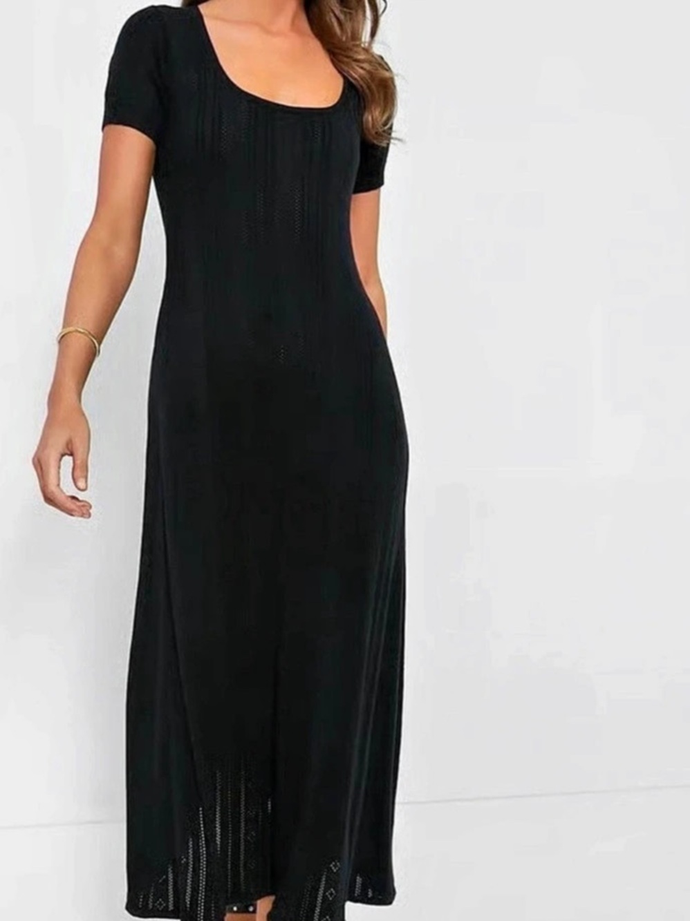 Tuckernuck Black Pointelle Ryder Dress Black Size Small